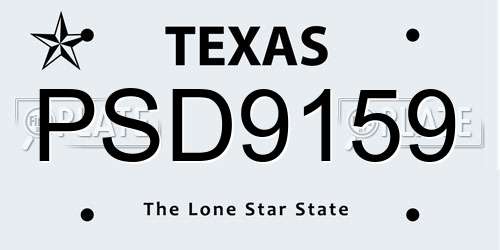 PSD9159 Texas License Plate