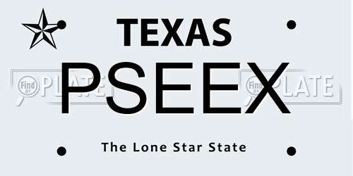 PSEEX Texas License Plate