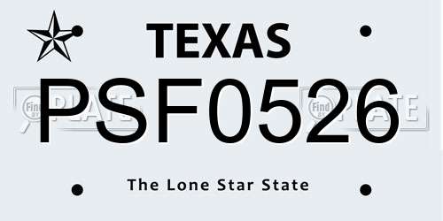 PSF0526 Texas License Plate