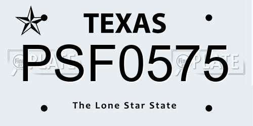 PSF0575 Texas License Plate
