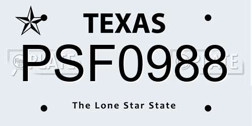 PSF0988 Texas License Plate