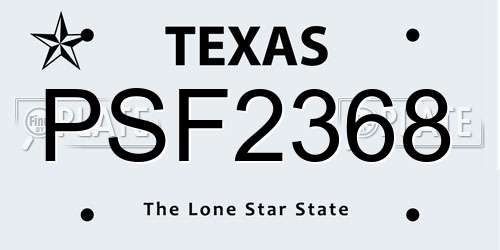 PSF2368 Texas License Plate