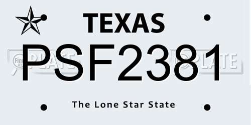 PSF2381 Texas License Plate
