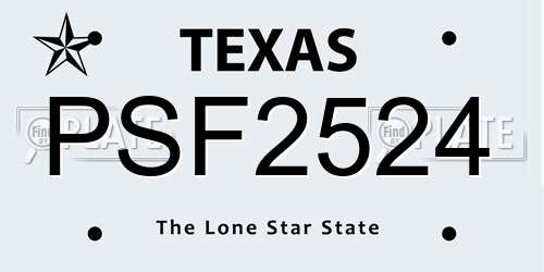 PSF2524 Texas License Plate