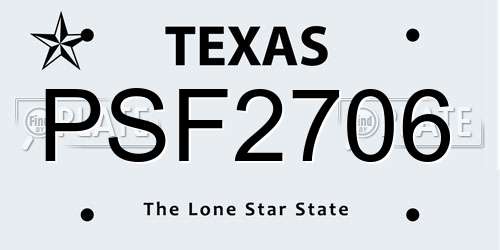 PSF2706 Texas License Plate