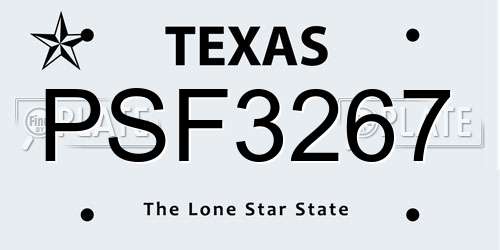 PSF3267 Texas License Plate