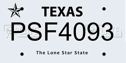 PSF4093 Texas License Plate