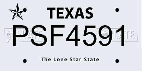 PSF4591 Texas License Plate