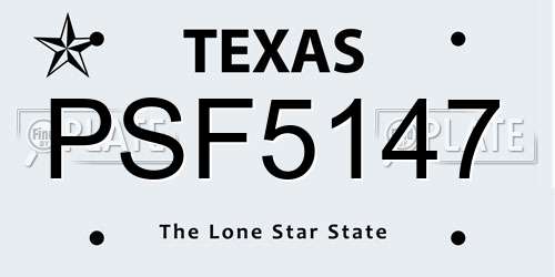 PSF5147 Texas License Plate