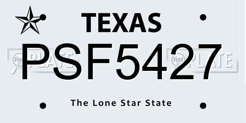 PSF5427 Texas License Plate