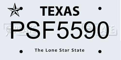 PSF5590 Texas License Plate
