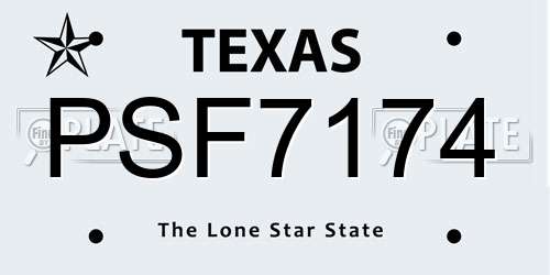 PSF7174 Texas License Plate