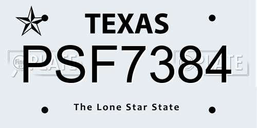 PSF7384 Texas License Plate