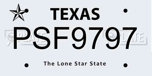 PSF9797 Texas License Plate