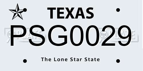 PSG0029 Texas License Plate