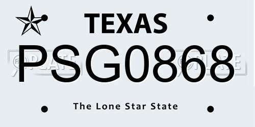 PSG0868 Texas License Plate