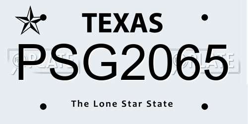 PSG2065 Texas License Plate