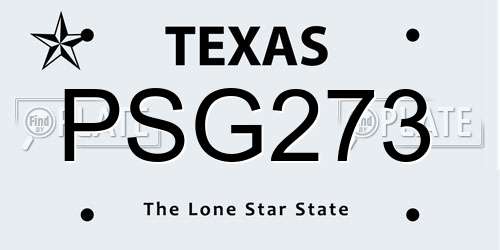 PSG273 Texas License Plate