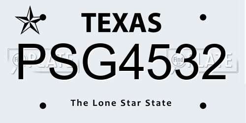 PSG4532 Texas License Plate