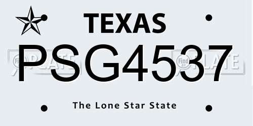 PSG4537 Texas License Plate