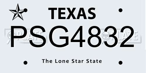 PSG4832 Texas License Plate