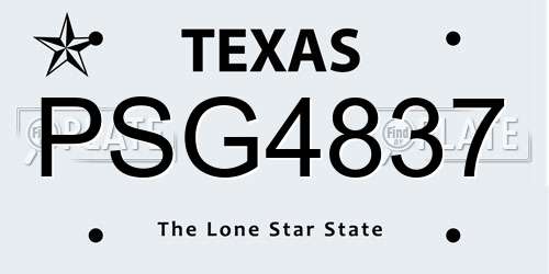 PSG4837 Texas License Plate