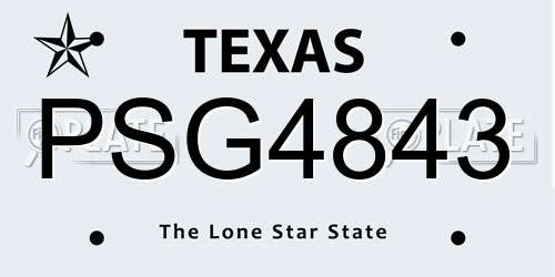 PSG4843 Texas License Plate