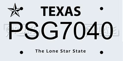 PSG7040 Texas License Plate