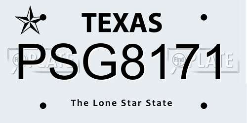 PSG8171 Texas License Plate