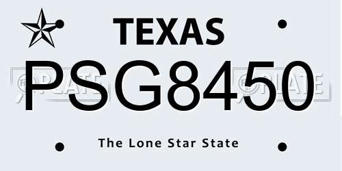 PSG8450 Texas License Plate