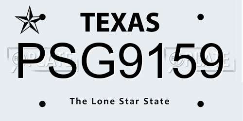 PSG9159 Texas License Plate