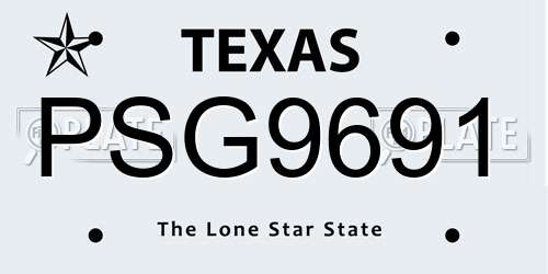 PSG9691 Texas License Plate