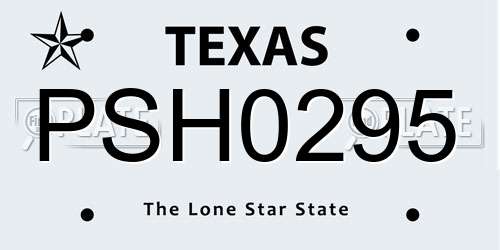 PSH0295 Texas License Plate