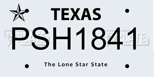PSH1841 Texas License Plate