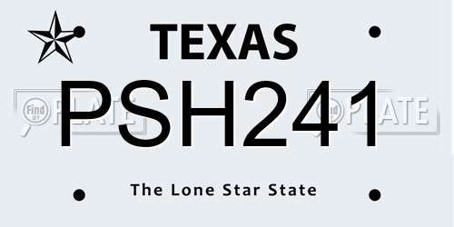 PSH241 Texas License Plate