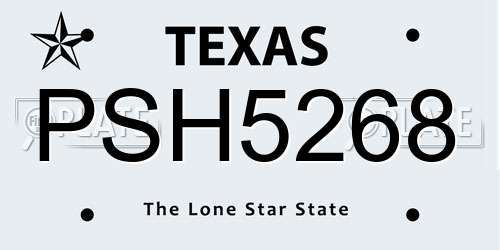 PSH5268 Texas License Plate