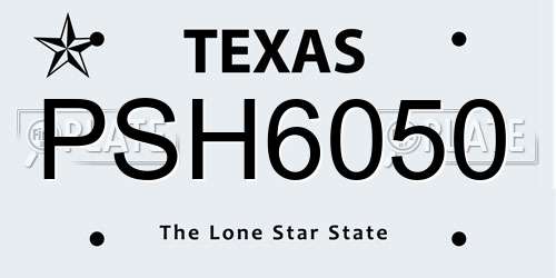 PSH6050 Texas License Plate