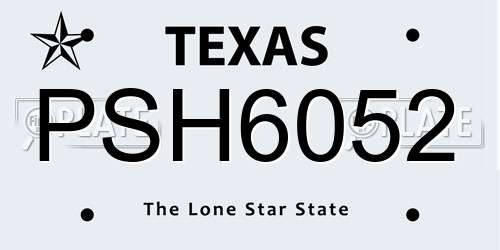 PSH6052 Texas License Plate