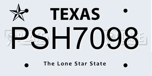 PSH7098 Texas License Plate