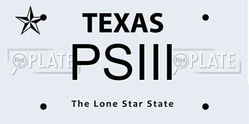 PSIII Texas License Plate