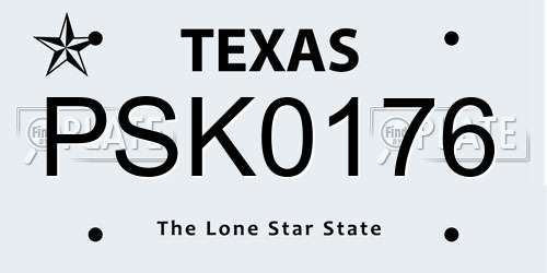 PSK0176 Texas License Plate