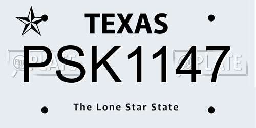 PSK1147 Texas License Plate