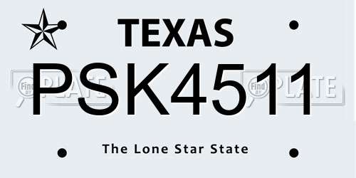 PSK4511 Texas License Plate