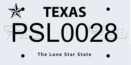 PSL0028 Texas License Plate