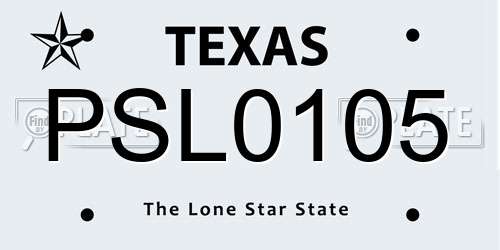 PSL0105 Texas License Plate