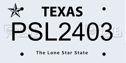 PSL2403 Texas License Plate