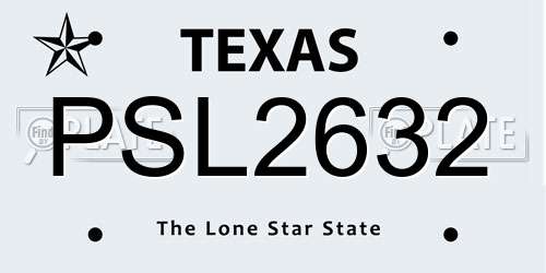 PSL2632 Texas License Plate