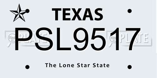 PSL9517 Texas License Plate