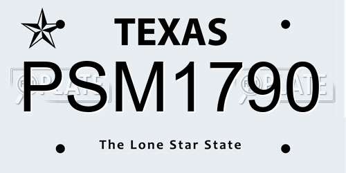 PSM1790 Texas License Plate