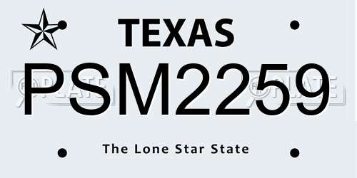PSM2259 Texas License Plate